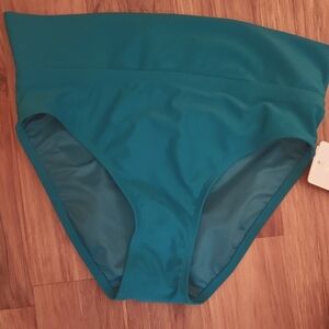 Sol Collective Womens Turquoise Blue Yoke Top Swimsuit Bottom New Size 8